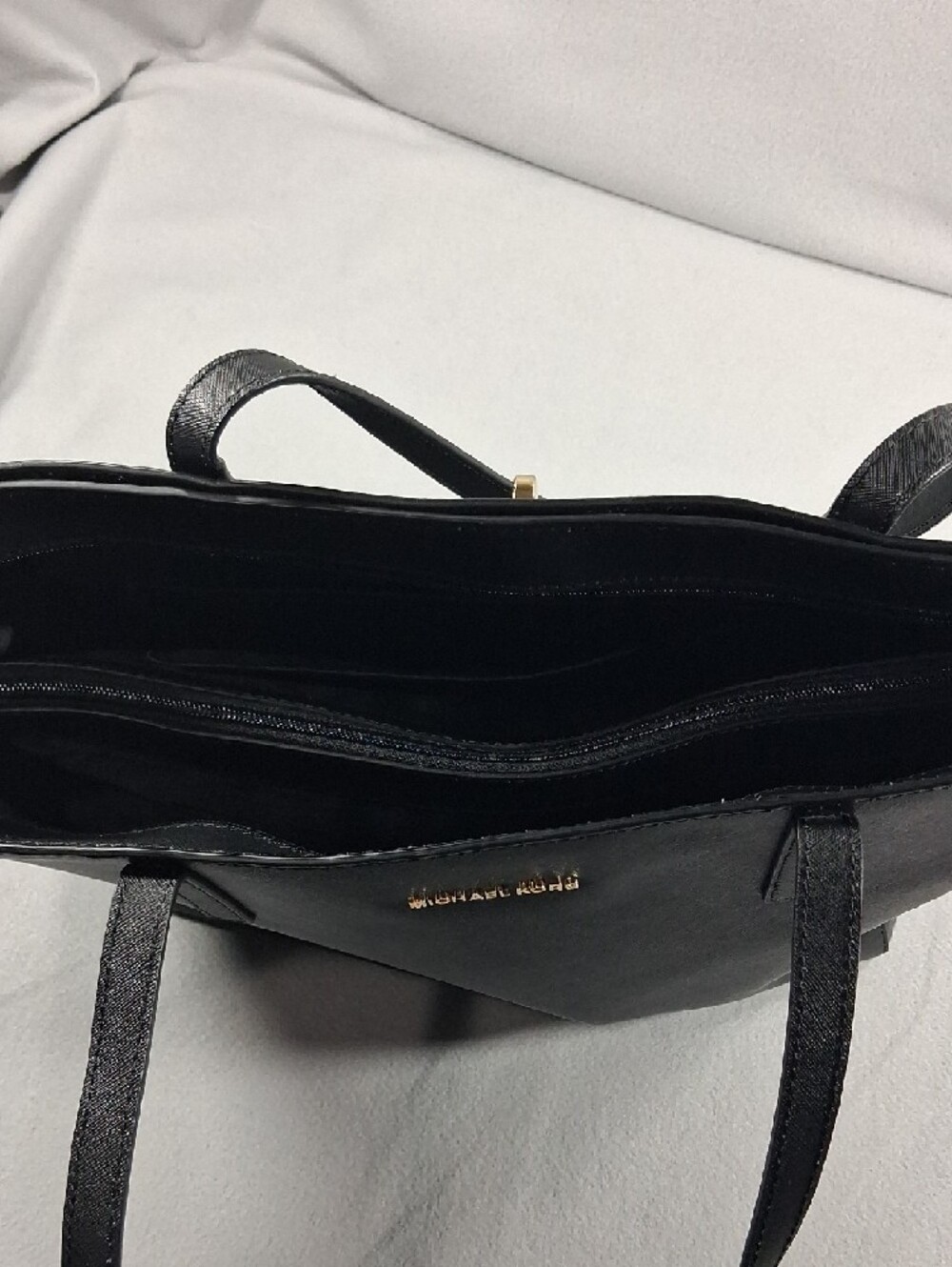 Michael Kors Black Saffiano Tote with Gold Logo - Picture 8 of 11